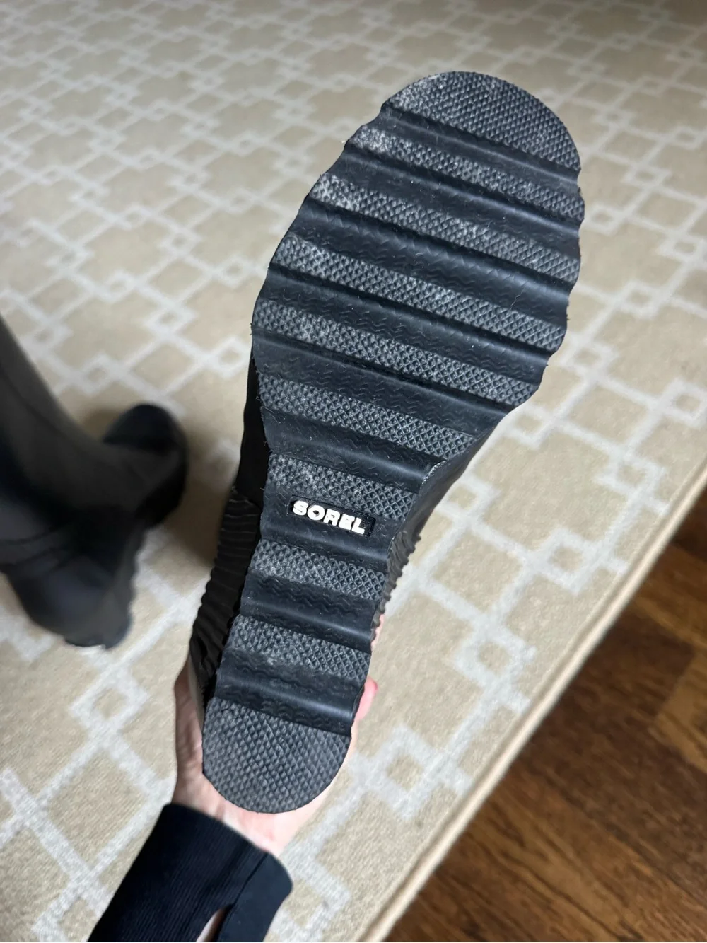 Sorel Joan Rain Wedge Tall Waterproof Rubber Boots Black Size 10
